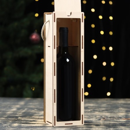 Box for wine "Happy New Year!" Deer, 34x10x8.6 cm-1