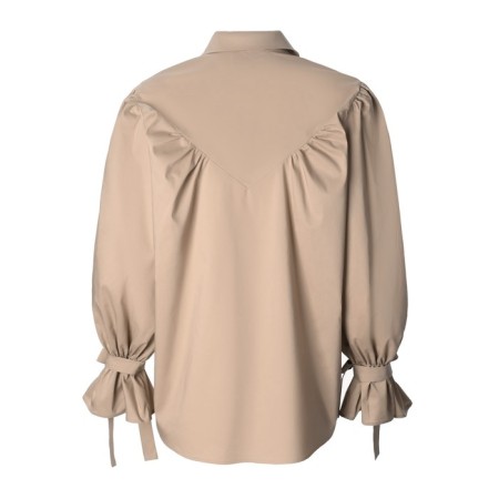 Women's shirt with ribbons MIST, size 46, beige-10