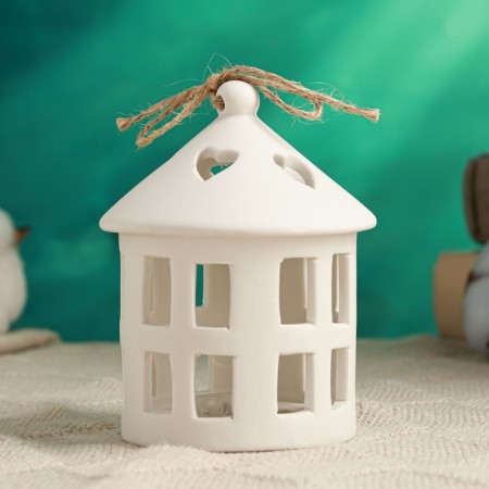 Figure with backlight "House with hearts" 7.5x7.5x10.5cm-1