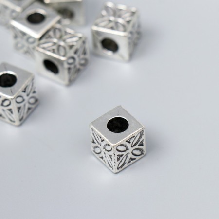 Busina for creativity Metal "Cube with petals" silver G503B1005 1x1.1 cm-1