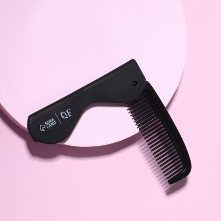 Folding comb “QF”, 17.5/9.7 × 3 cm, black color-2