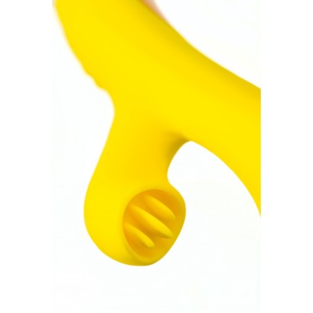 Eromantica Mia Vacuum-wave stimulator with vibration and tongues, 22 cm, silicone, yellow color-3