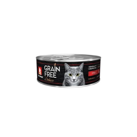 Grain free feed for cats, duck, railway, 100 g