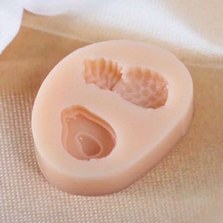 Silicone Mold "Avocado and Pineapp" 1.2x1.7x0.7, 1x2.4x0.6 cm-2