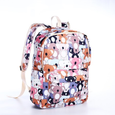 School backpack from textiles on a zipper, 3 pockets, pencil case, color colorful color-4