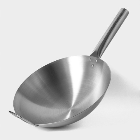 Skoroda-Wok Hanna Knövell stainless steel Chief, D = 32 cm, with a handle-2