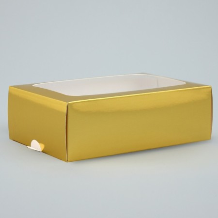 Makarun box, confectionery packaging "Golden", 18 x 10.5 x 5.5 cm-1