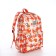 School backpack of textiles on a zipper, 3 pockets, color orange color