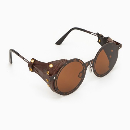Sunscreen glasses, UV 400, leather curtains, pipe 14.7 cm, width 14.4 cm, lens 7 x 5.5 cm-4
