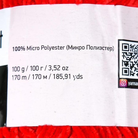 Yarn "Velour" 100% micropoliester 170m/100g (846 red)-6
