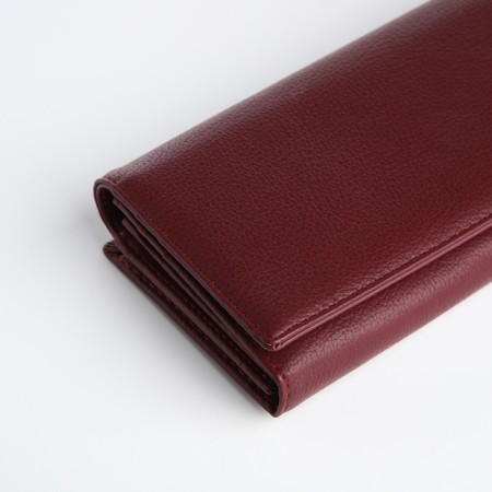Women's wallet on a magnet, burgundy color-2