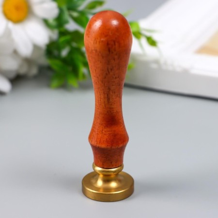 Printing for wax with a wooden handle "Love and patterns" 9x2.5x2.5 cm-2