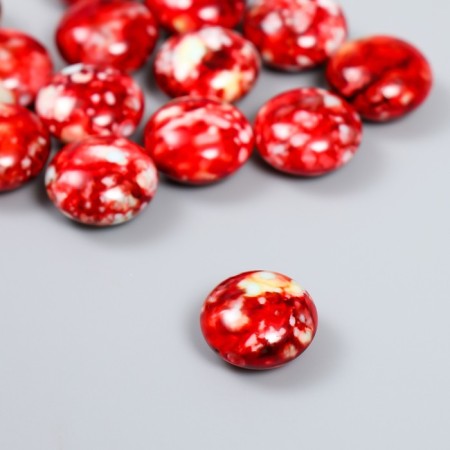 Beads for creativity plastic "Marble. Red" set of 15 pcs 1.7x1.7x1 cm