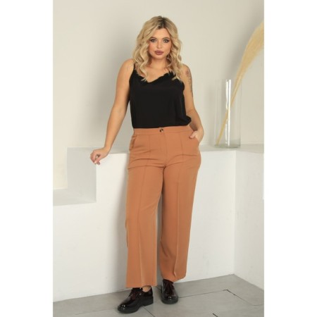 Female trousers, size 46, brown color-1