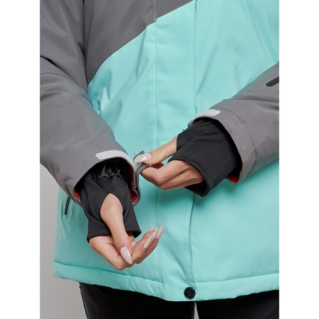 Ski jacket women's winter, size 56, turquoise color-4