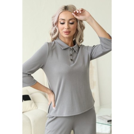 Female suit, size 52, gray color-11