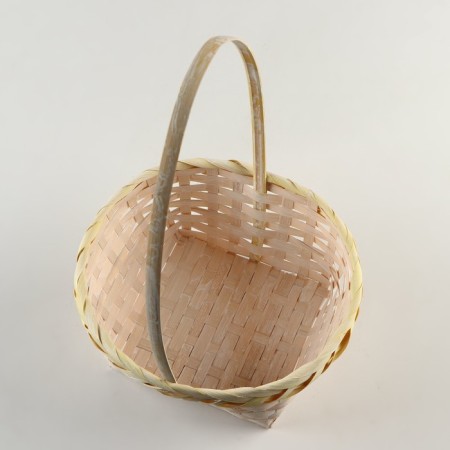 A set of wicker baskets, D16x10/31 cm, D19x10/32 cm, d21x11/36 cm, 3 pcs, yellow, bamboo-4