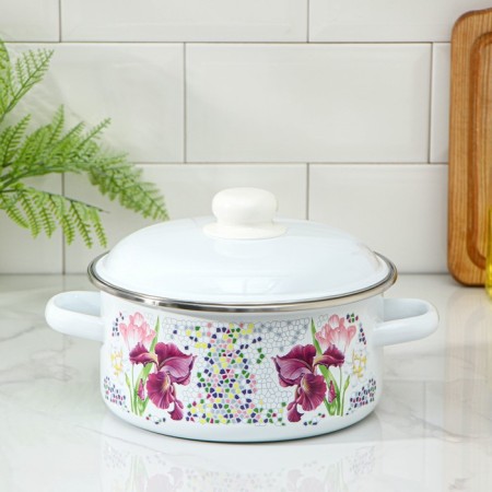 Mosaic pan, 3 l, enameled cover, induction
