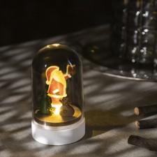 Светодиодная фигура под куполом «Дед Мороз» 6 × 9.5 × 6 см, дерево, батарейки LR1130х3, свечение тёплое белое