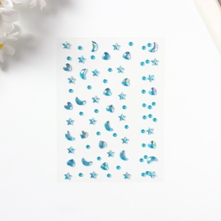 Stick plastic rhinestones "Solder" Blue 11x7.8 cm-1
