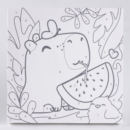 Picture on numbers for children "Capibar with watermelon", 17x17 cm-2