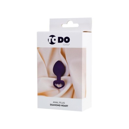 Anal plug Diamond Heart, silicone, purple color, 8 cm, d = 3 cm-3