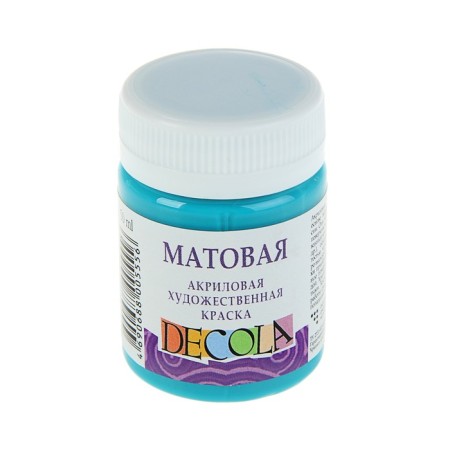 Acrylic matte paint 50 ml, ZHK Decola, turquoise, 14328507