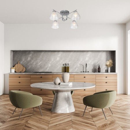 Ceiling lamp 4x60W E27, size 56x56x20 cm-4