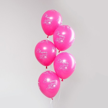 Shar Latex 12 "" March 8 ", pastel, set of 50 pcs., Pink color-1