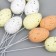 Easter decor on the stick "quail testicles" set of 12 pcs mix 2.5x3.5 cm