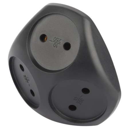 Razeler electric era SPX-3-B by 3 sockets without grounding 10A black
