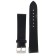 Watch strap, width 20 mm, length 19 cm, varnished eco -leather, black,