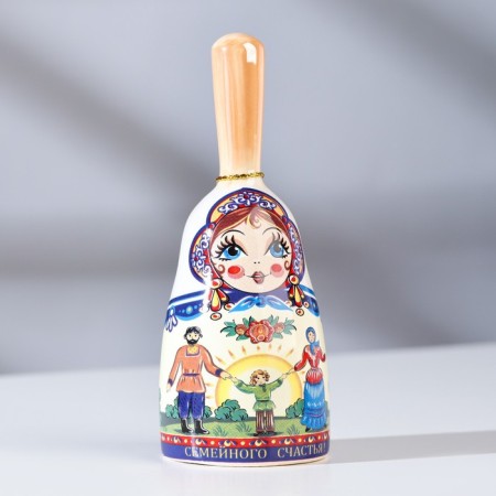 Bell with a pen "Matryoshka" average, ceramics, mix