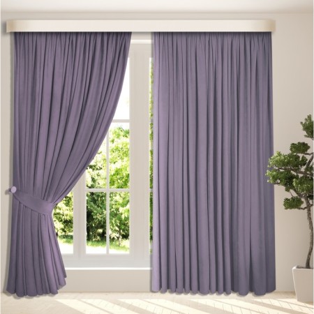 Set of curtains "Canvas", size 200x250 cm, 2 pcs, purple color-7
