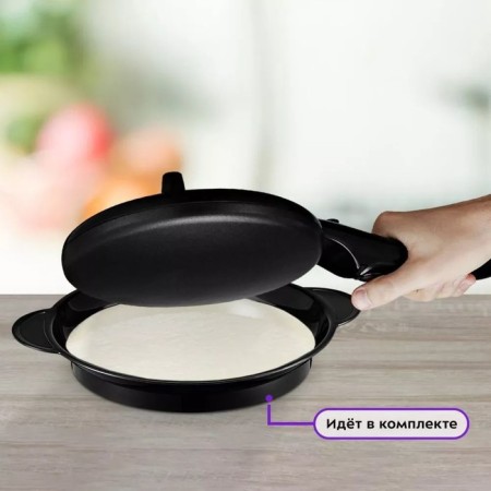 Electric pancake KitFort KT-1676, submersible, 800 W, D = 20 cm, black-1
