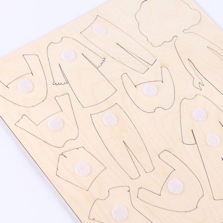 A training board with clothing on Velcro "Dressing. Nina"-3