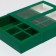 Box for 8 sweets + chocolate, with a green window 17.7 x 17.85 x 3.85 cm
