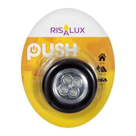Night Pushlite "Circle" 4 diodes, 3AAA Black 2.5x6.5x6.5 cm Risalux