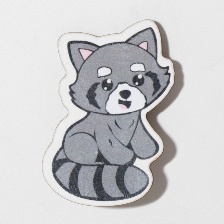 Brooch wooden children's "raccoon", color