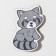 Brooch wooden children's "raccoon", color