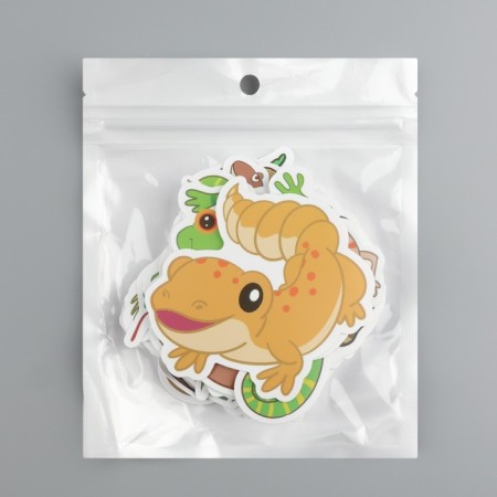 Plastic stickers "Green friends in the jungle" set 60 pcs 10x12 cm-3