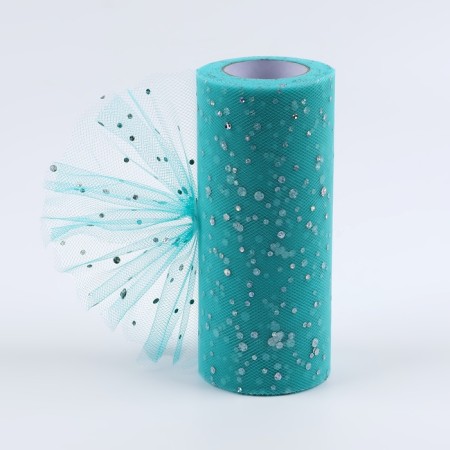 Fatin with sparkles, 15 cm, 11 ± 1 g/sq.m, 23 ± 1 m, tiffany color No. 43