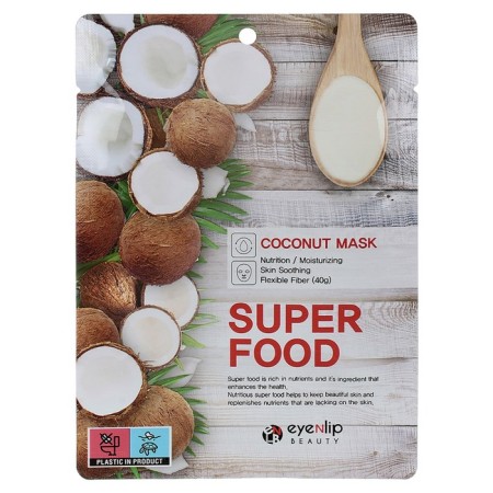 Facial face mask Eyenlip Super Food Coconut, 23 ml
