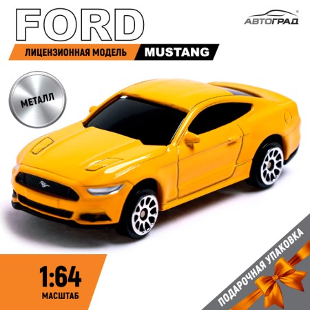 Metal Metallic Ford Mustang, 1:64, yellow color