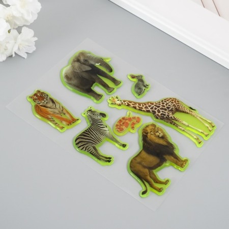 Silicon sticker on the glass phosphorus "Beasts of Africa" ​​20x16 cm-1