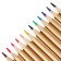 Pencils 12 colors, in a cardboard box, hexagonal, gold, wooden, landscape.