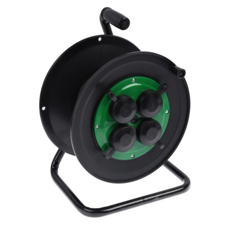 Coil 4 sockets, s/h, with lids IP44, 16 A, UHL2, Green