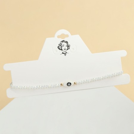 Choker "Eye" in the oval, white color, 34 cm