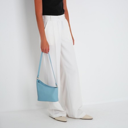 Bag Cross-Bodi with a zipper, blue color-6