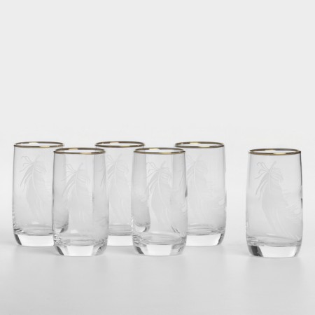 A set of glass glasses "Pero", 330 ml, 6 pcs